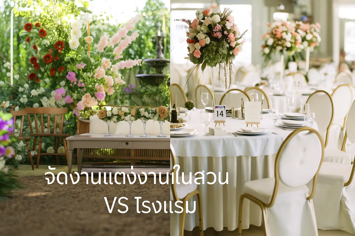 เปรียบเทียบสถานที่จัดงานแต่งงานในสวนกับสถานที่จัดงานแต่งในโรงแรมหรูหรา
